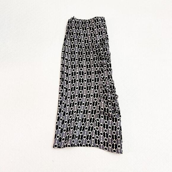 Herion Ruched Patterned Pencil Skirt 100% Silk Size 38 MINT Italy - Picture 5 of 5